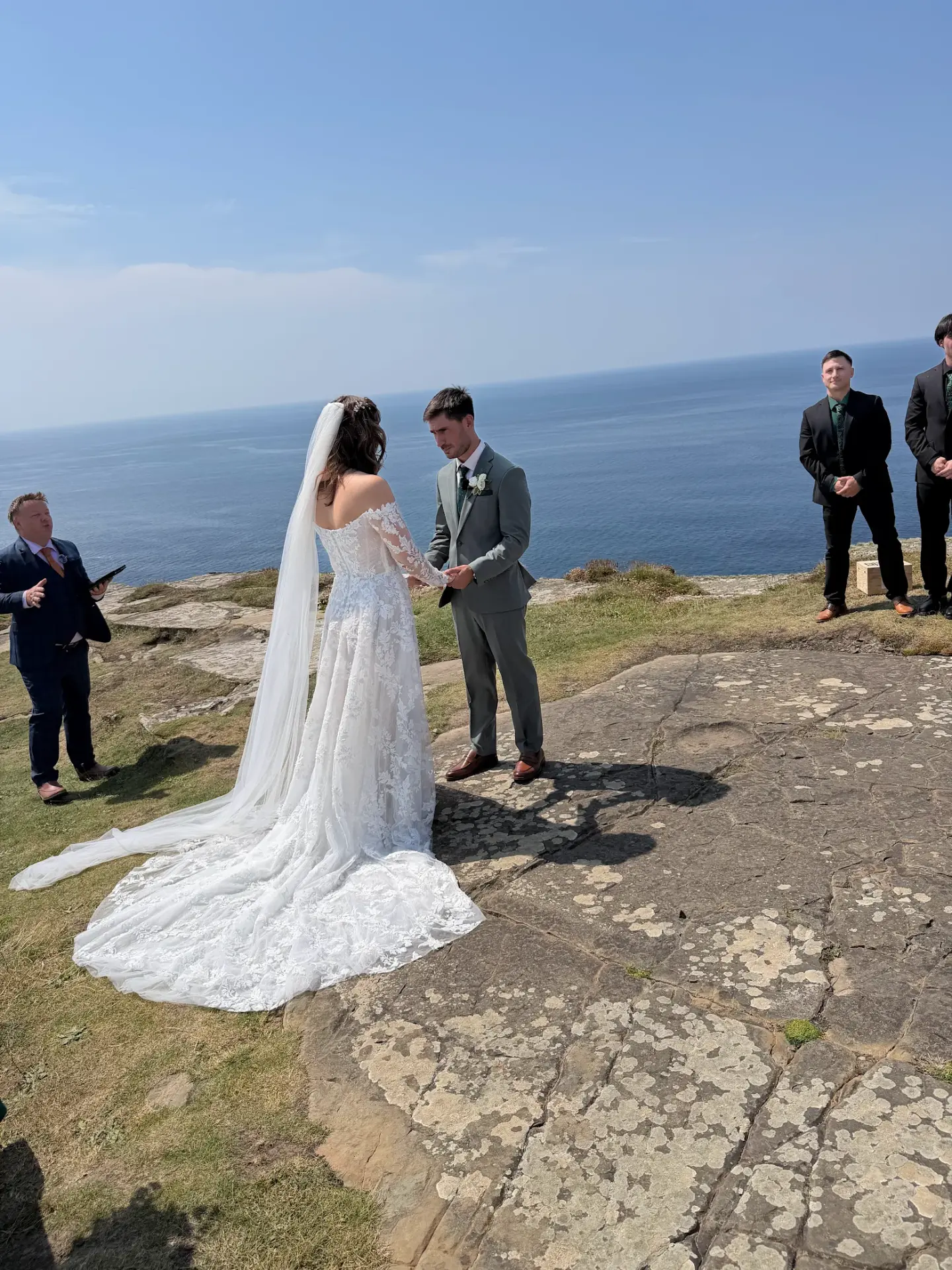 The wedding ceremony at the Cliffs of Moher in Ireland