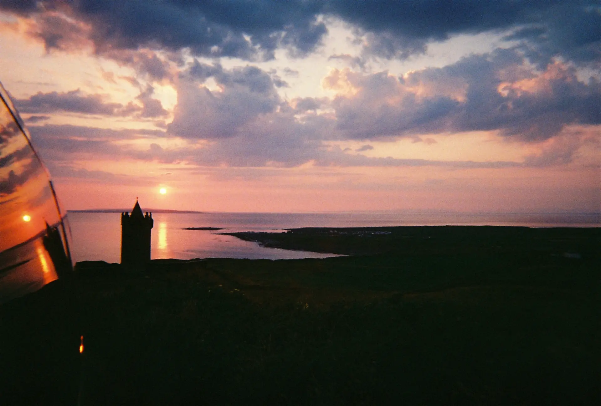Sunset over the Atlantic from the Cliffs of Moher in Ireland