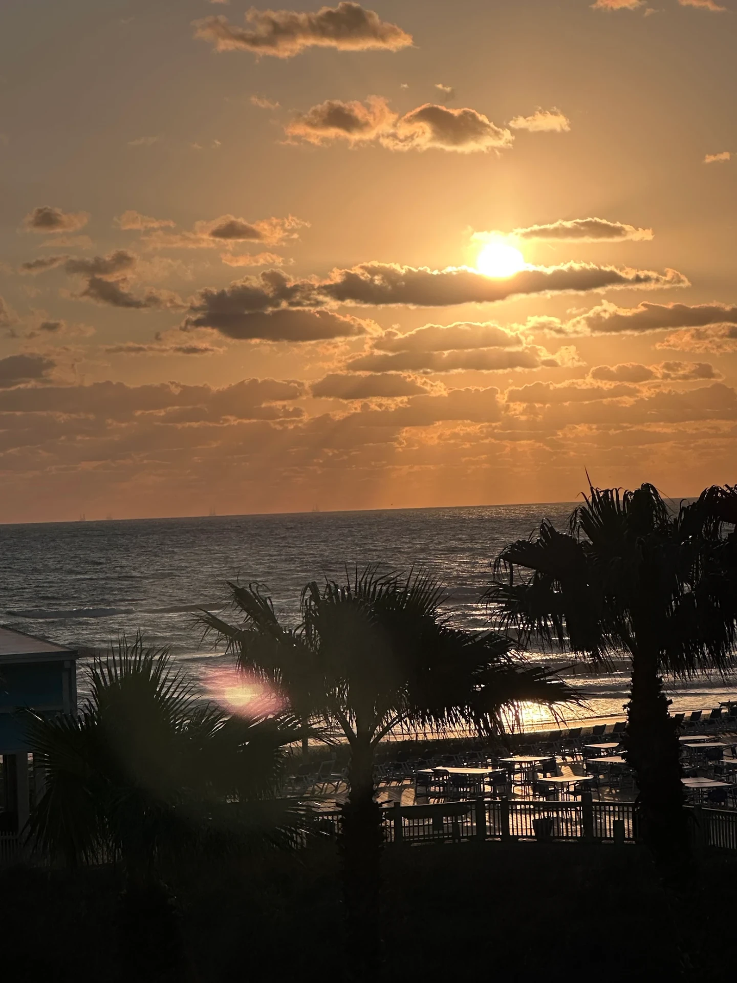 Sunset over the Gulf from the hotel at South Padre Island, Texas, on a month long stay