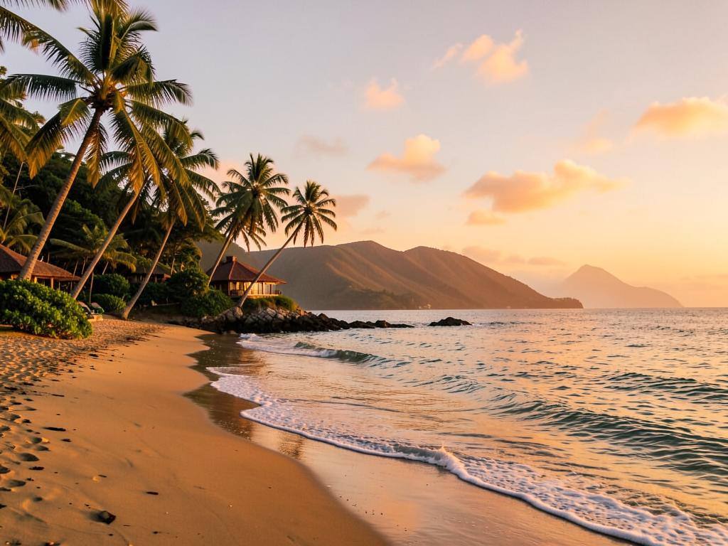 Wailea beach resort at sunset on Maui, Hawaii