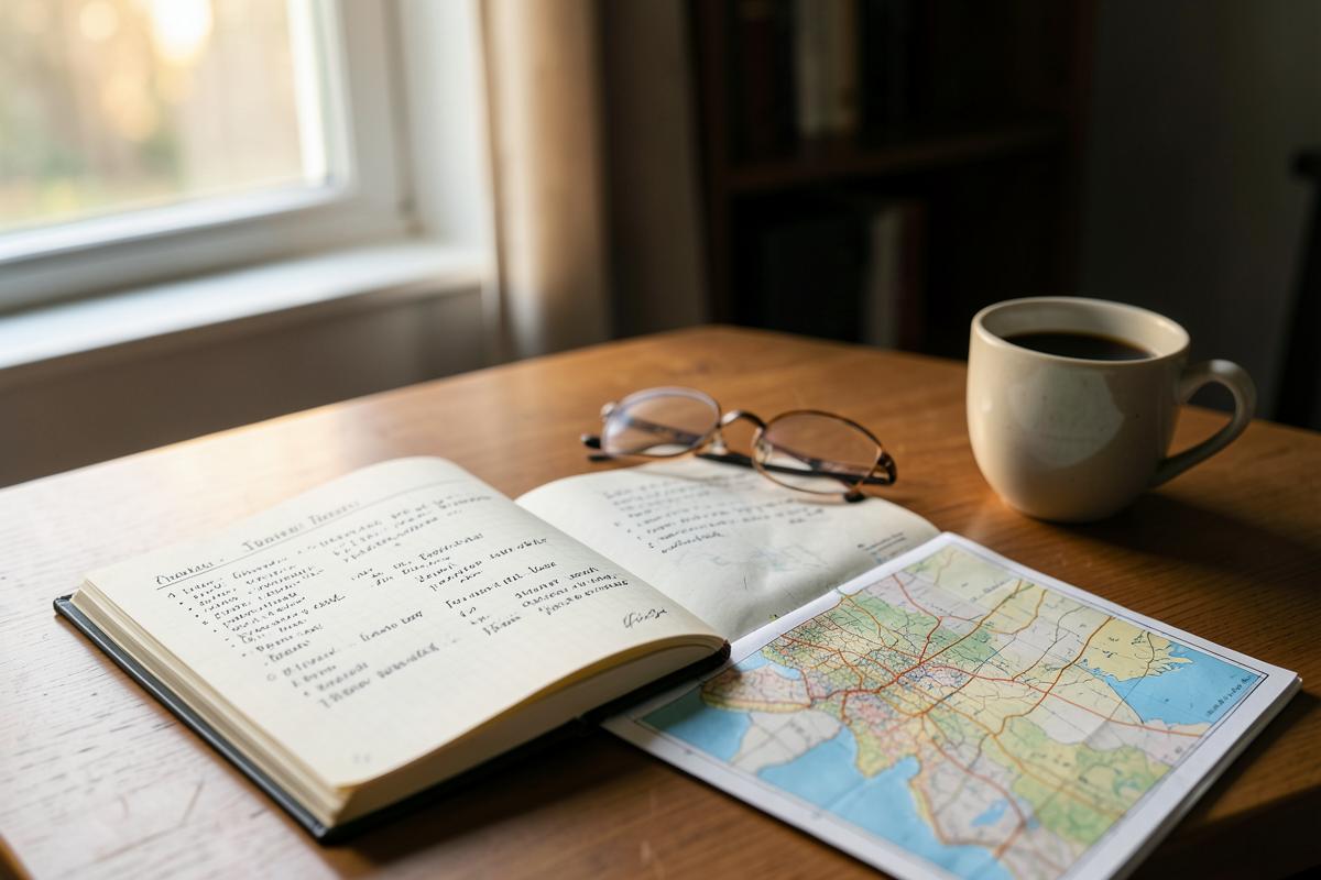 Luxury travel advisor Beverly Schulte of Paradise Travel planning a custom itinerary at her desk in Sioux Falls, South Dakota